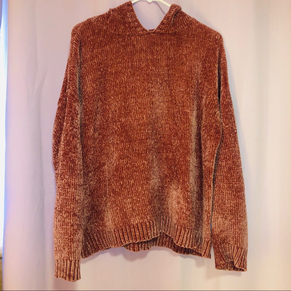 Hooded chenille sweater (LOVE TREE)